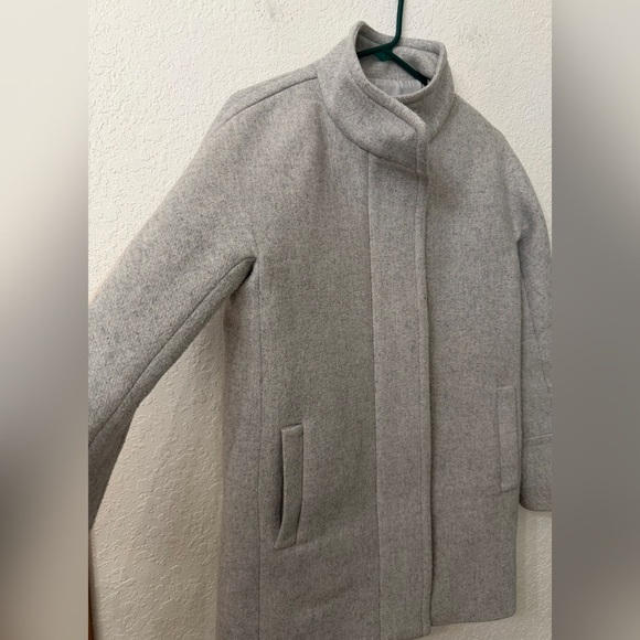 J. Crew Light Gray Factory Wool Blend City Coat Size 4 - Picture 4 of 13